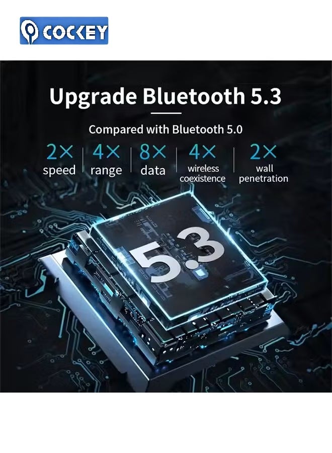 COCKEY Bluetooth wireless USB WiFi adapter PC, remote USB Bluetooth antenna, wireless transmission of Bluetooth mouse, keyboard, headphones, speaker, desktop, compatible with laptops - win11/10/8.1 - Image 3