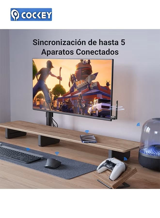 COCKEY Bluetooth wireless USB WiFi adapter PC, remote USB Bluetooth antenna, wireless transmission of Bluetooth mouse, keyboard, headphones, speaker, desktop, compatible with laptops - win11/10/8.1 - Image 4