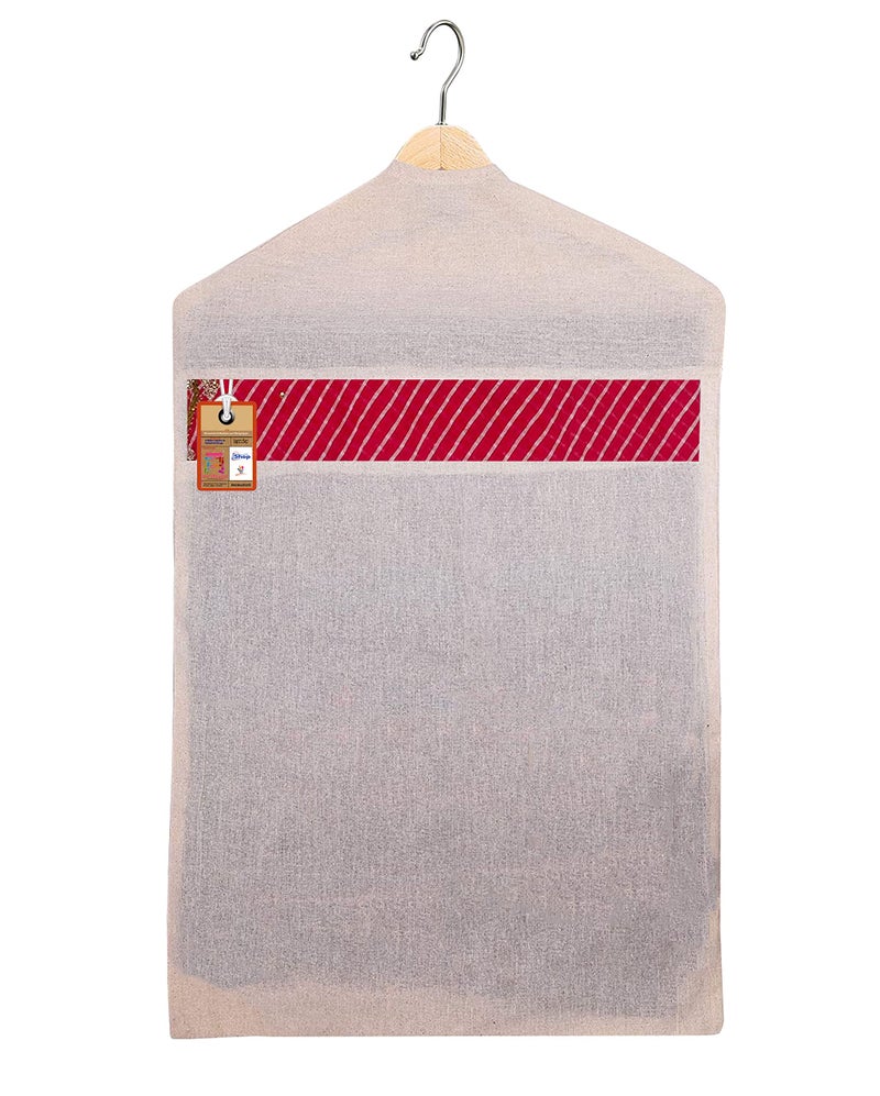 atorakushon Hanging Saree Covers 100% Cotton Wardrobe Cloth organizer for Storage Garment Storage Bags Pack of 6 (Hangers are Not Included) - Image 5
