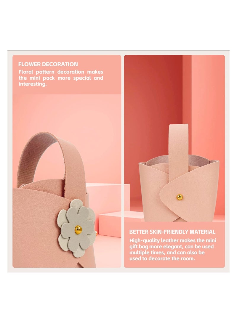 10 Pack Pink Flower Gift Boxes Cute Reusable Candy Bags for Birthday Wedding Party Favors Small Handbags with Handle Ideal for Mothers Day and Anniversaries - Image 2