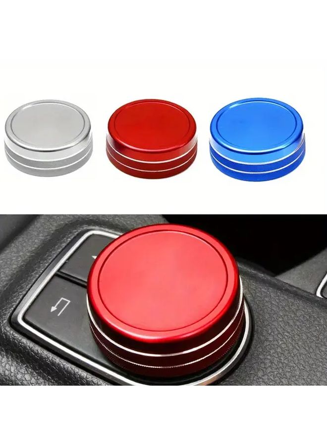 Blue Decorative Cover for Car Center Console Multimedia Navigation Knob - Image 1