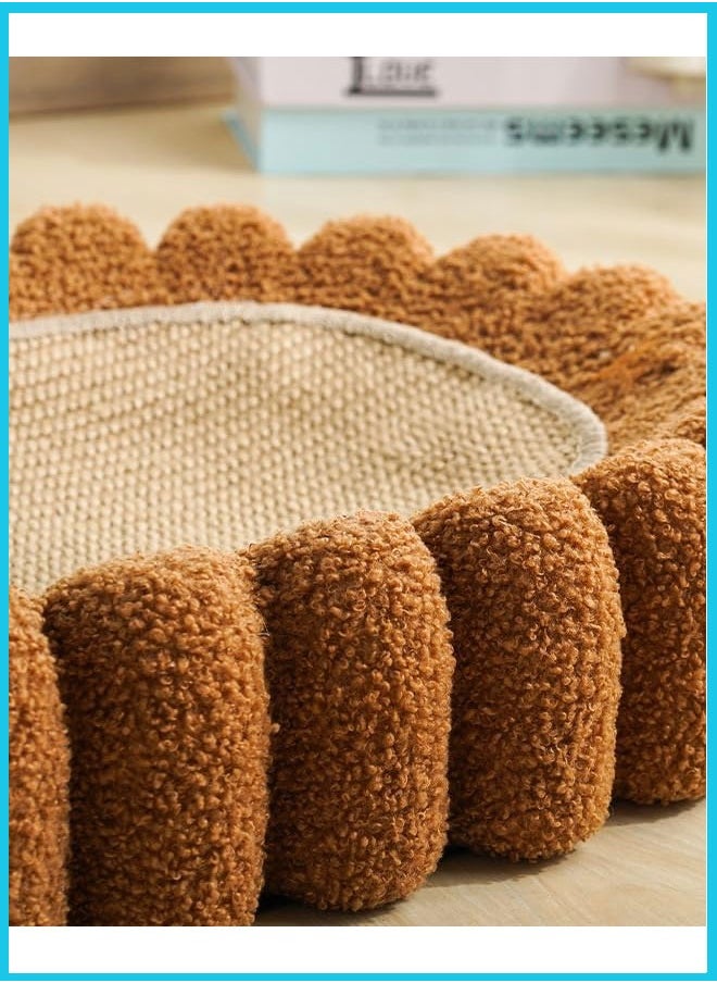 Berma Baby - Cat Scratcher Bed with Dangling Ball, 2 in 1 Oval Cat Scratching Bed for Indoor Cats, Sisal Cat Training Toy Coconut Tree Cat Scratching Cat Scratch Lounge with Scratching Toy - Image 1