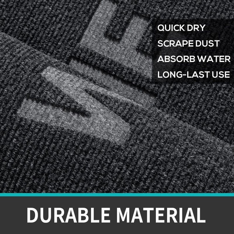 DEXI Front Door Mat Outdoor, 45 x 75 cm Non Slip Heavy Duty Doormat, Stain and Fade Resistant Welcome Mat, Low Profile Easy Clean Floor Mats for Patio, Entryway, Entrance, Grey - Image 4