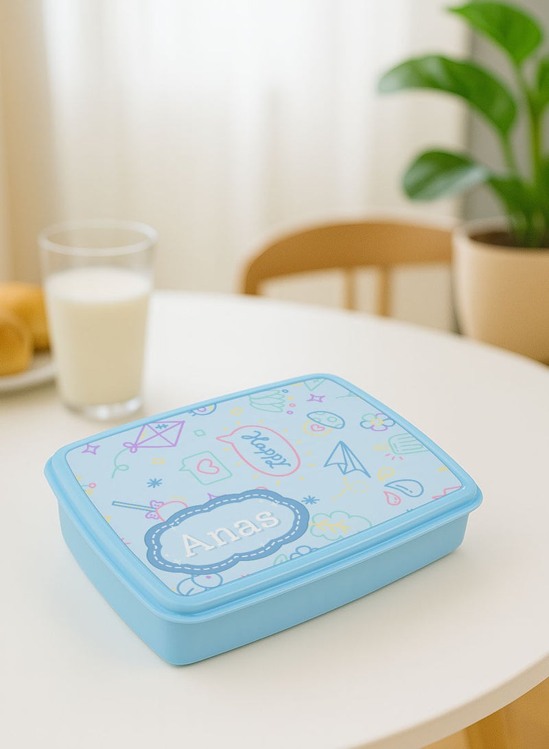 لوحة علبة طعام لانش بوكس باسم قابل للتخصيص مع تصميم ملون - Image 4