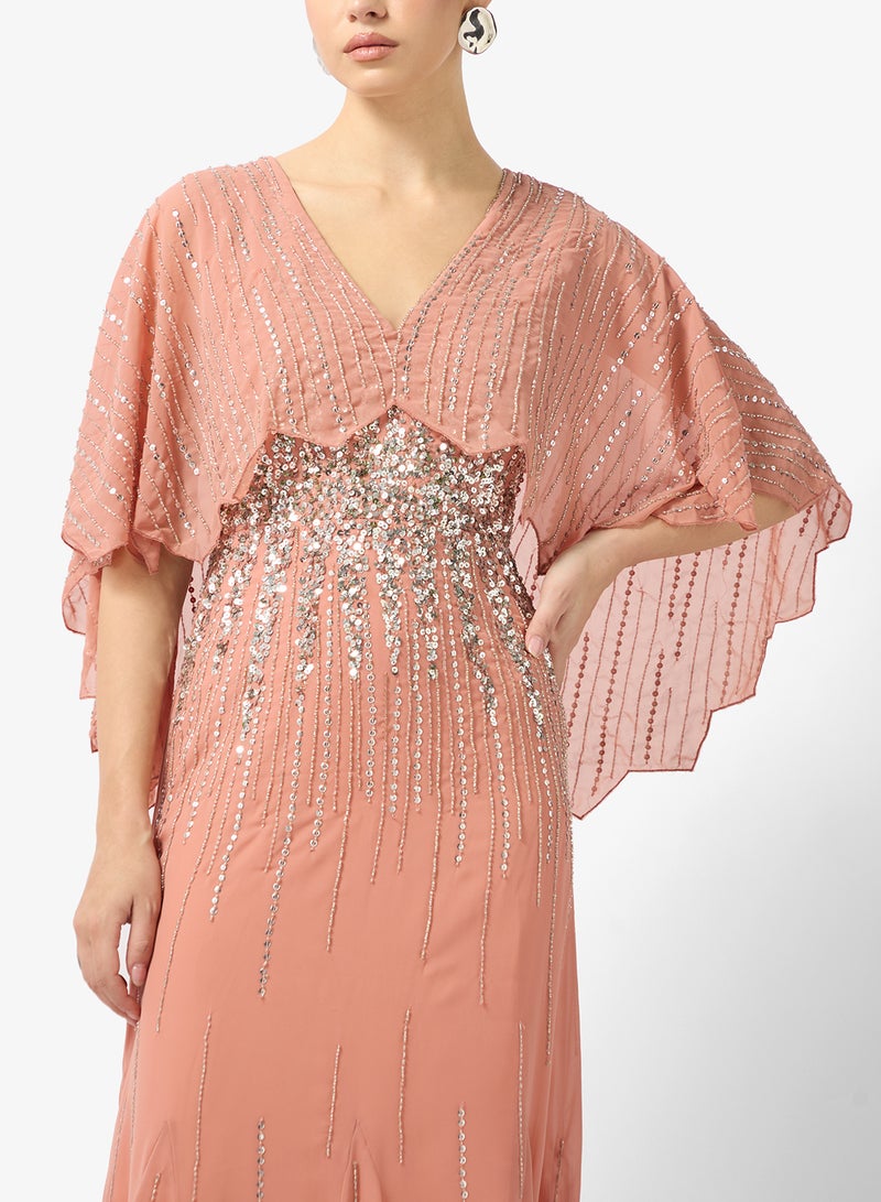 Amelia Rose Embellished v-neck  maxi dress - Image 3