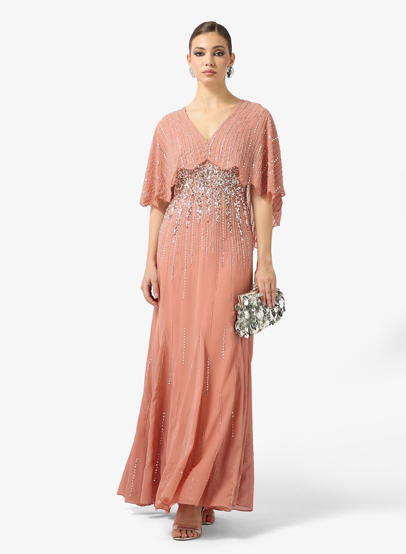 Amelia Rose Embellished v-neck  maxi dress - Image 4