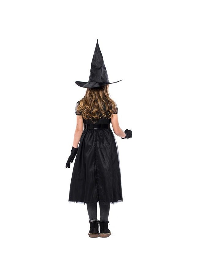 AGQT Halloween Witch Toddler Girls Costumes Fancy Party Dress Up Outfit for Girls Size 6-7 Years Black - Image 5