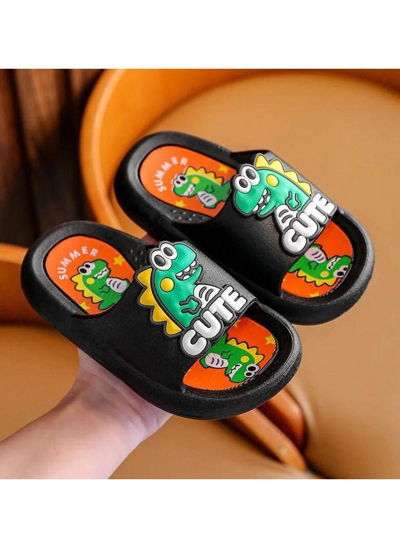 QSHOP Cute Dinosaur Slide Sandals for Kids Boys Girls Non-Slip Quick Dry Shower Slippers Open Toe Shoes for Indoor Outdoor Beach Bathroom Children's slippers  - Image 2
