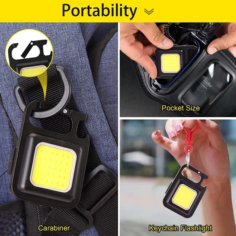 Limeshot LIMESHOT Mini Torch Light with Keychain Led Light with Bottle Opener Magnetic Base and Folding Bracket Mini COB 500 Lumens Rechargeable Emergency Light - Image 2
