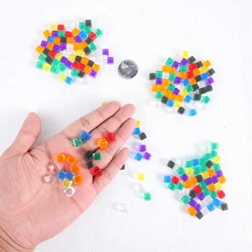 Gtziqa 200 PCS 8mm MultiColored Blank Dice 812 Colors Mini Dice Beads Acrylic Cubes Assorted Color No Hole Beads with Storage Box Small Clear Dices for Board Tabletop Dices DIY Making - Image 5