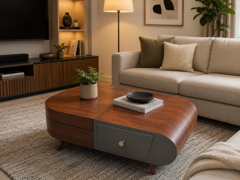 Chairo Modern Coffee Table with Unique Styling  .90 cm length, 55 cm width, and 45 cm height . - Image 2