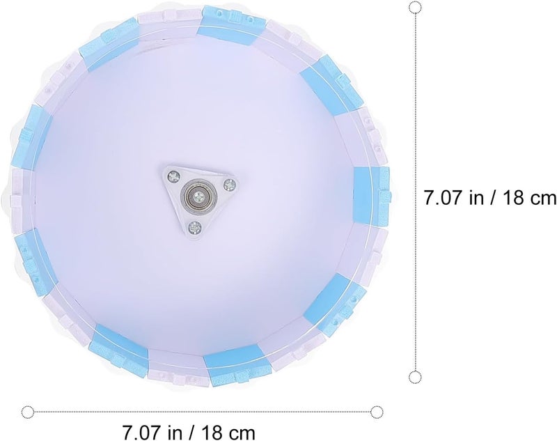 Abaodam Hamster Wheel and Exercise Stand 18cm Blue White, Small Animal Running for Gerbils, Mice, and Hedgehogs in Cage - Image 2