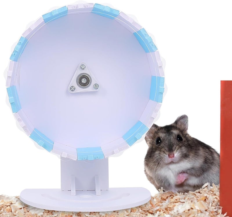 Abaodam Hamster Wheel and Exercise Stand 18cm Blue White, Small Animal Running for Gerbils, Mice, and Hedgehogs in Cage - Image 4