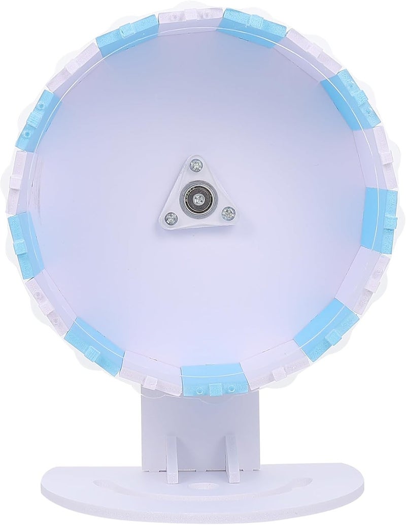 Abaodam Hamster Wheel and Exercise Stand 18cm Blue White, Small Animal Running for Gerbils, Mice, and Hedgehogs in Cage - Image 1