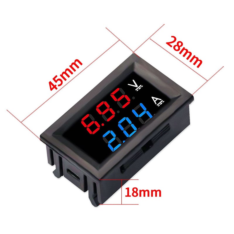 DaFuRui 2Pack Dual Display Volt Amp Meter DC Voltmeter Ammeter LED Digital DC 4.5-100V/50A Voltage Current Measurement Meter with Shunt - Image 3