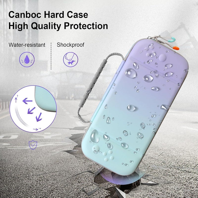 Canboc Carrying Case Compatible with Nintendo Switch 2 (2025), Hard Shell Switch 2 Console Bag with 24 Game Card Slots, Mesh Pocket fit Accessories, Purple Gradient Blue (Case Only) - Image 4