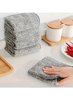 QUALITY 10-Pack Super Absorbent Microfiber Cleaning Cloths, Kitchen Towel - Thick Quick Dry Bamboo Charcoal Fiber Towels for Car And Kitchen, Non-Oil, Washable  - Image 4