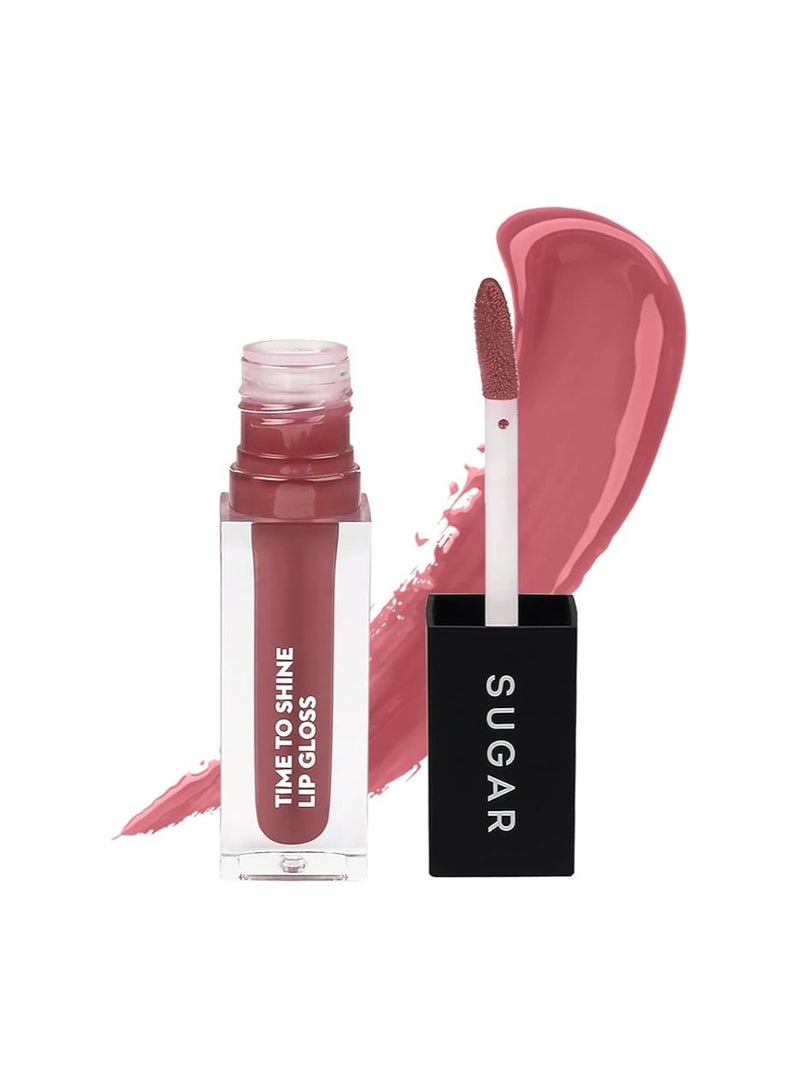 SUGAR Cosmetics - Time To Shine - Lip Gloss - 02 Velma Pinkley (Pink Nude) - 4.5 gms - High Shine Lip Gloss with Jojoba Oil - Image 1