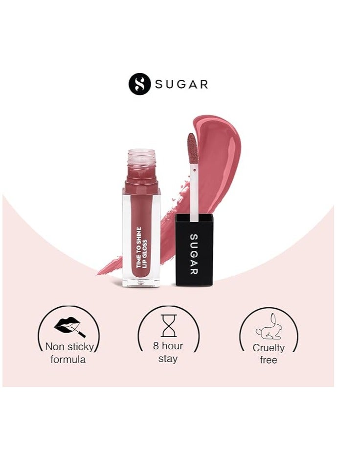 SUGAR Cosmetics - Time To Shine - Lip Gloss - 02 Velma Pinkley (Pink Nude) - 4.5 gms - High Shine Lip Gloss with Jojoba Oil - Image 2