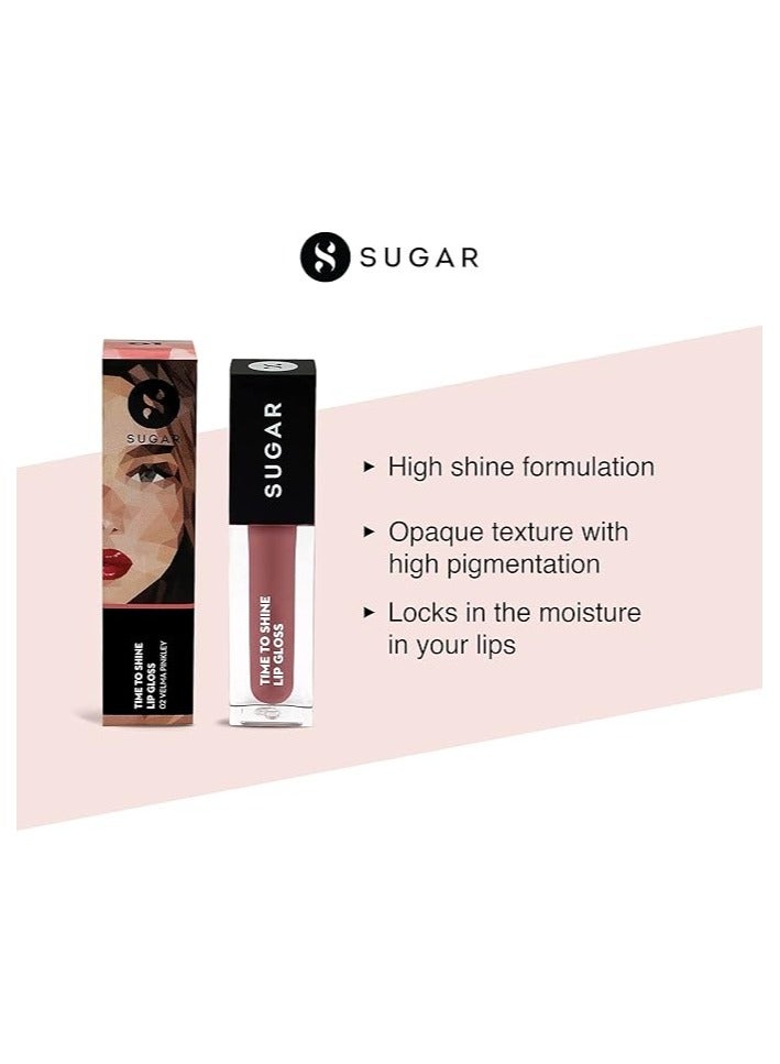 SUGAR Cosmetics - Time To Shine - Lip Gloss - 02 Velma Pinkley (Pink Nude) - 4.5 gms - High Shine Lip Gloss with Jojoba Oil - Image 3
