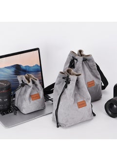 Generic Micro Single Protective Cover SLR Sleeve For Nikon Canon For sony Fuji Portable Lens Camera Bag-Color:Gray Small [shoulder Strap]]  - Image 2