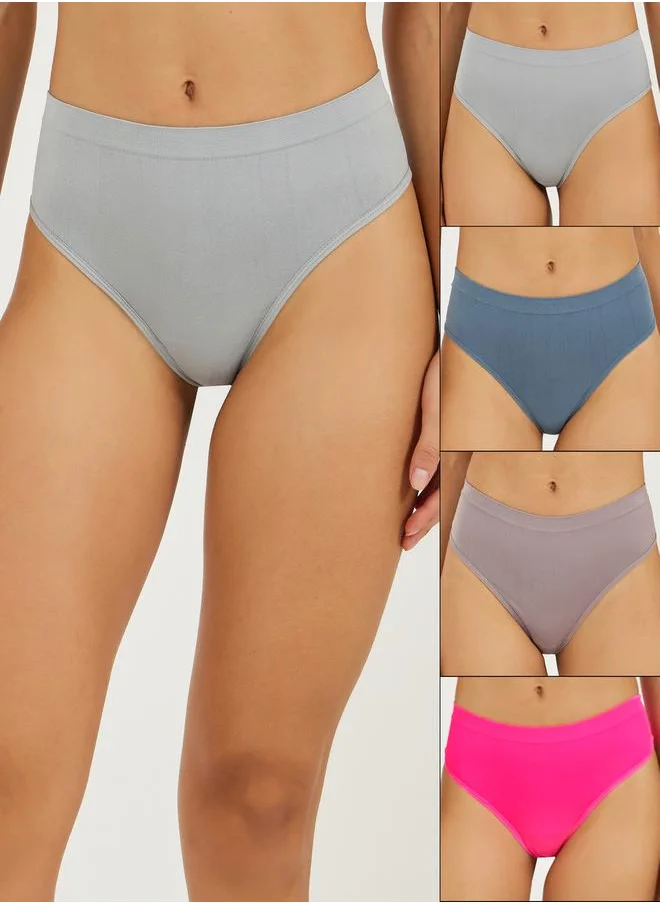 ستايلي Pack of 4 - Solid Seamless Thong