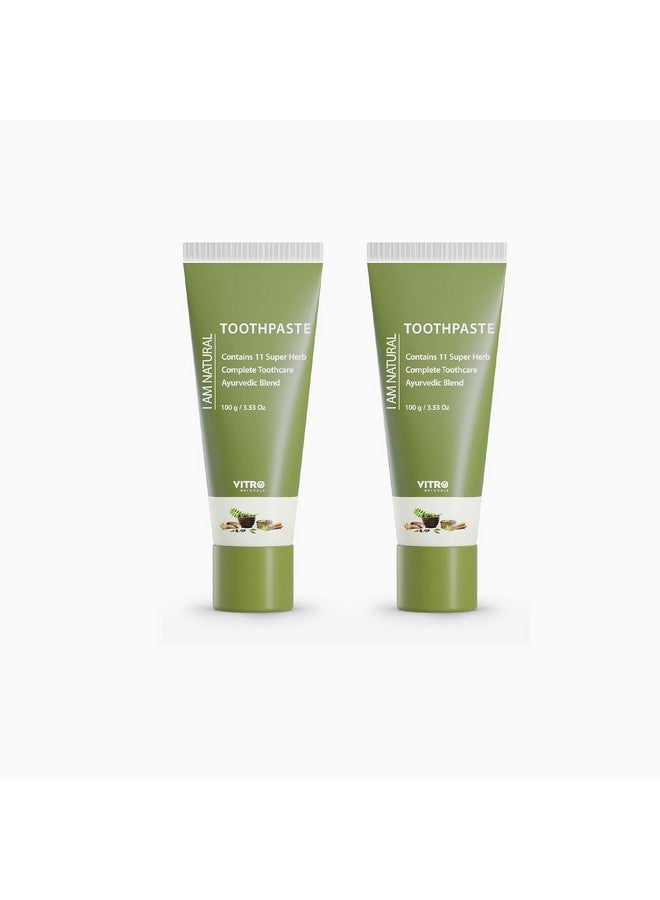 VITRO Strengthening Toothpaste 100G|Vajradanti, Meswak, Clove, Neem And Many Herbs Extracts Used For A Herbal And Non Flouride Toothpaste|100 Gm Pack Of 2 - Image 1