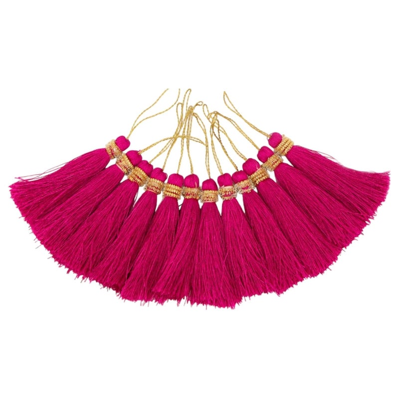 PATWA TRADERS Tassel Garland 11 Colours Pack of 12 for Jewellery Saree Dress Home Decor Accessories Crafting Pink