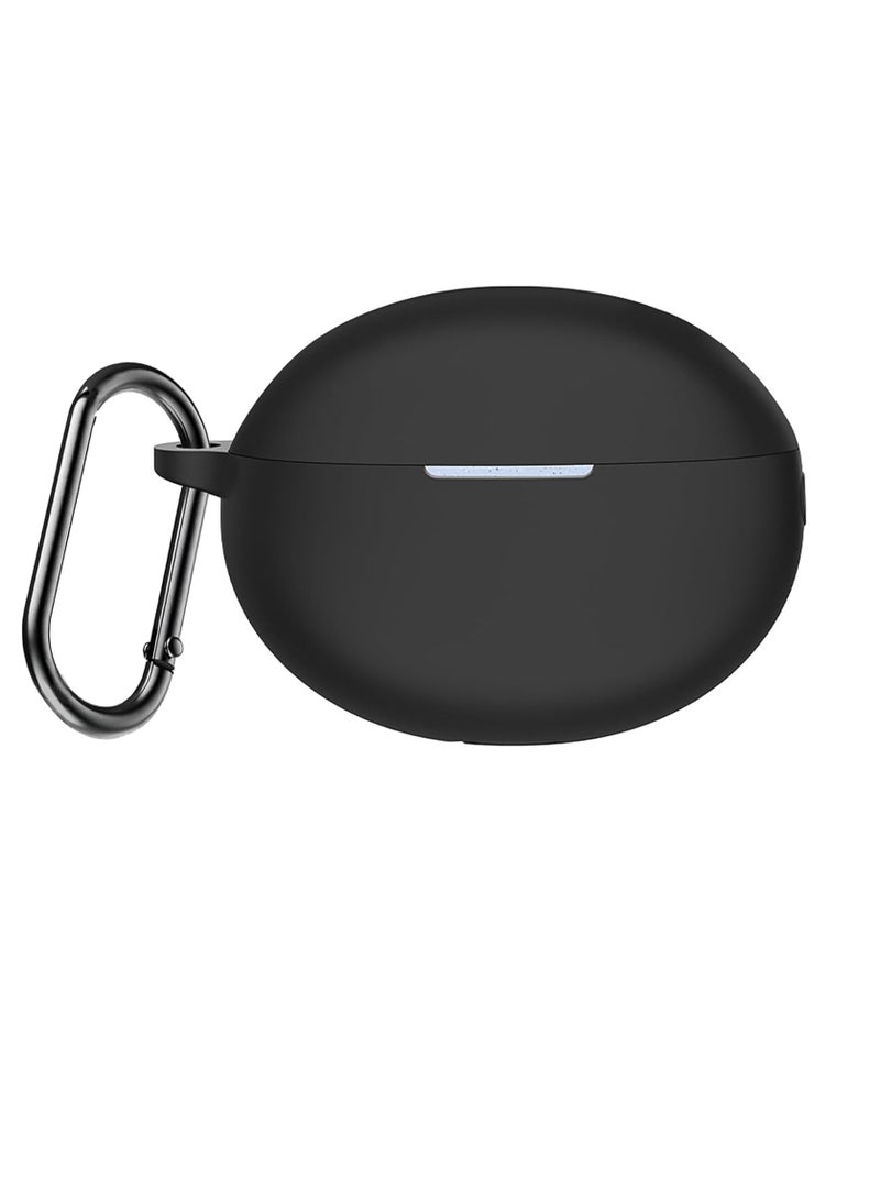 Silicone Headphone Case for Huawei Freebuds 6i 2022 with Keychain (Black) - Huawei Freebuds 6i - (Black) - Image 1