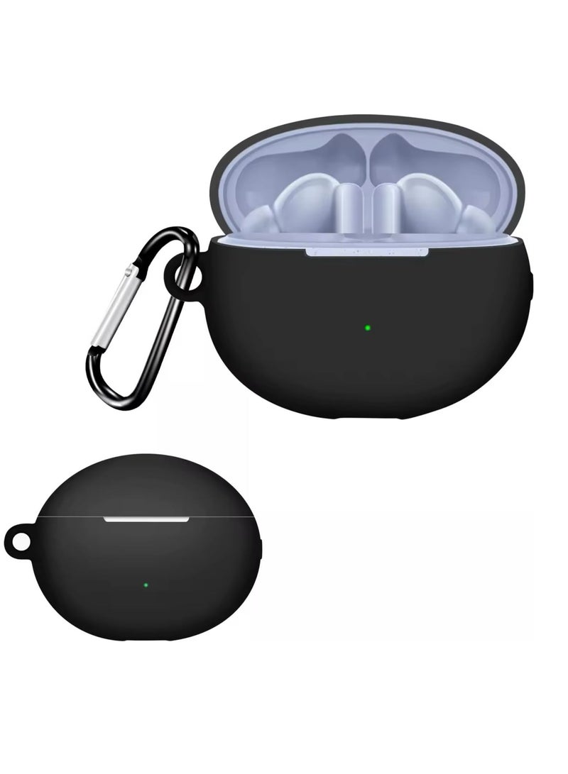 Silicone Headphone Case for Huawei Freebuds 6i 2022 with Keychain (Black) - Huawei Freebuds 6i - (Black) - Image 3