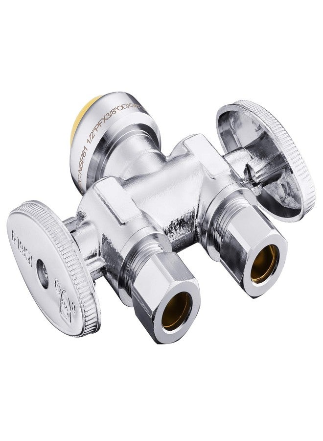 EFIELD Push Fit 1/2" x Dual 3/8" ; OD Compression Straight Stop Valve 1/4 Turn with a Disconnect Clip Tool,(PF-VALVE039) - Image 2