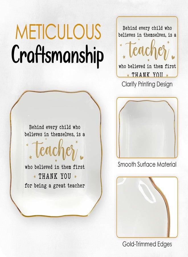 OASSIE Christmas Teacher Gifts for Women - 4"X4" Ceramic Jewelry Dish Tray - Christmas Birthday Thank You Teacher Appreciation Gifts for Women - Image 4