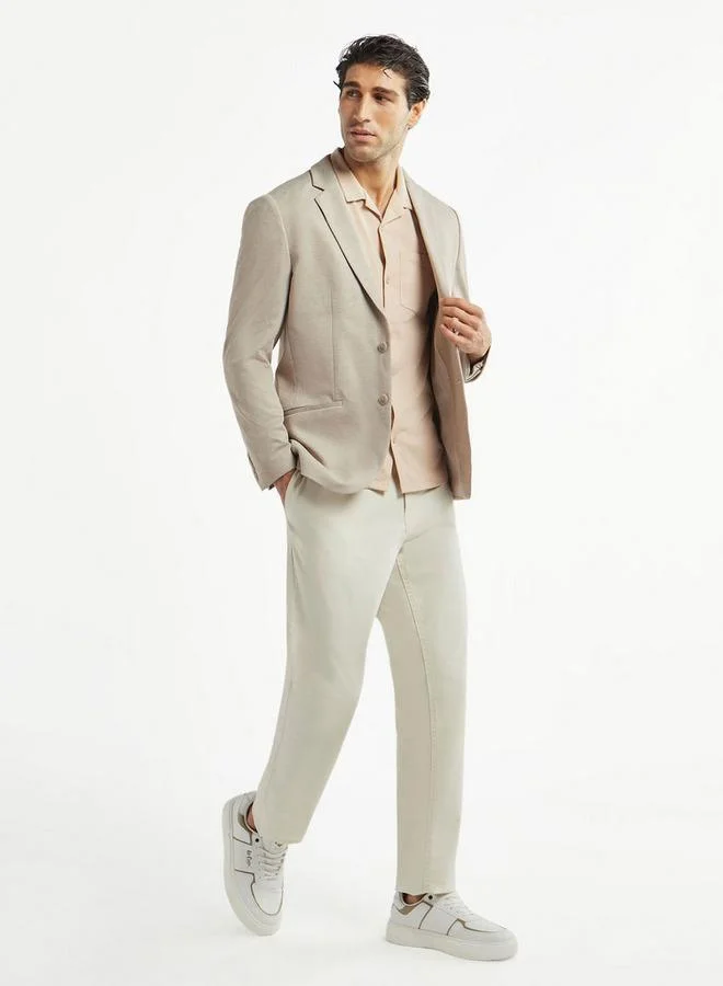 Splash FAV Solid Camp Collar Shirt with Short Sleeves and Pocket