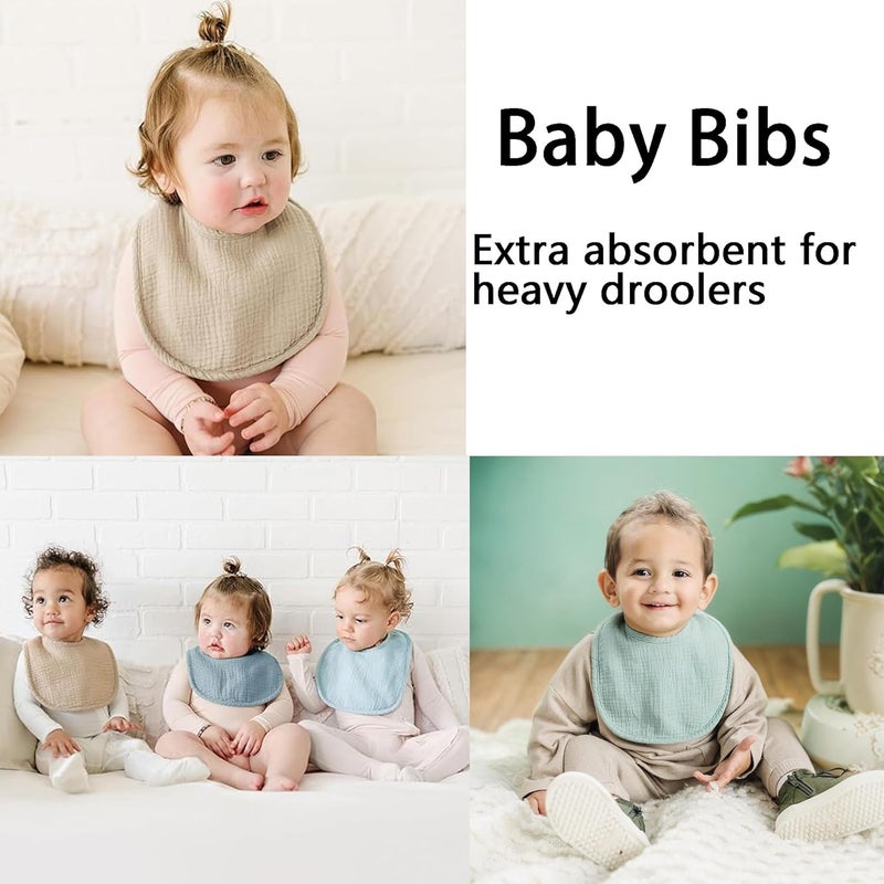 Soft Cotton Muslin Baby Bibs - 4 Pack - Image 2