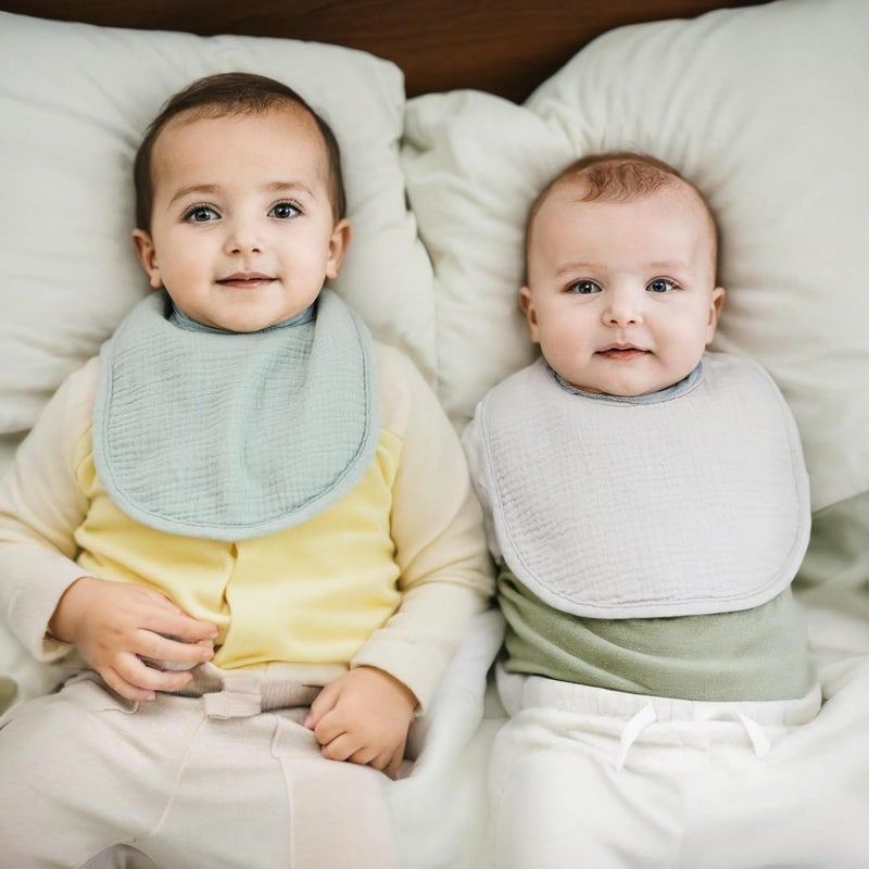 Soft Cotton Muslin Baby Bibs - 4 Pack - Image 3