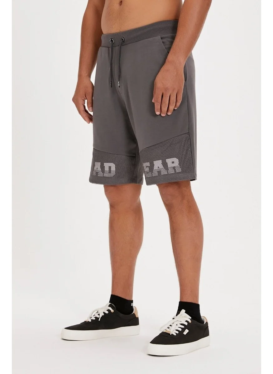 باد بير Grid Men's Black Shorts