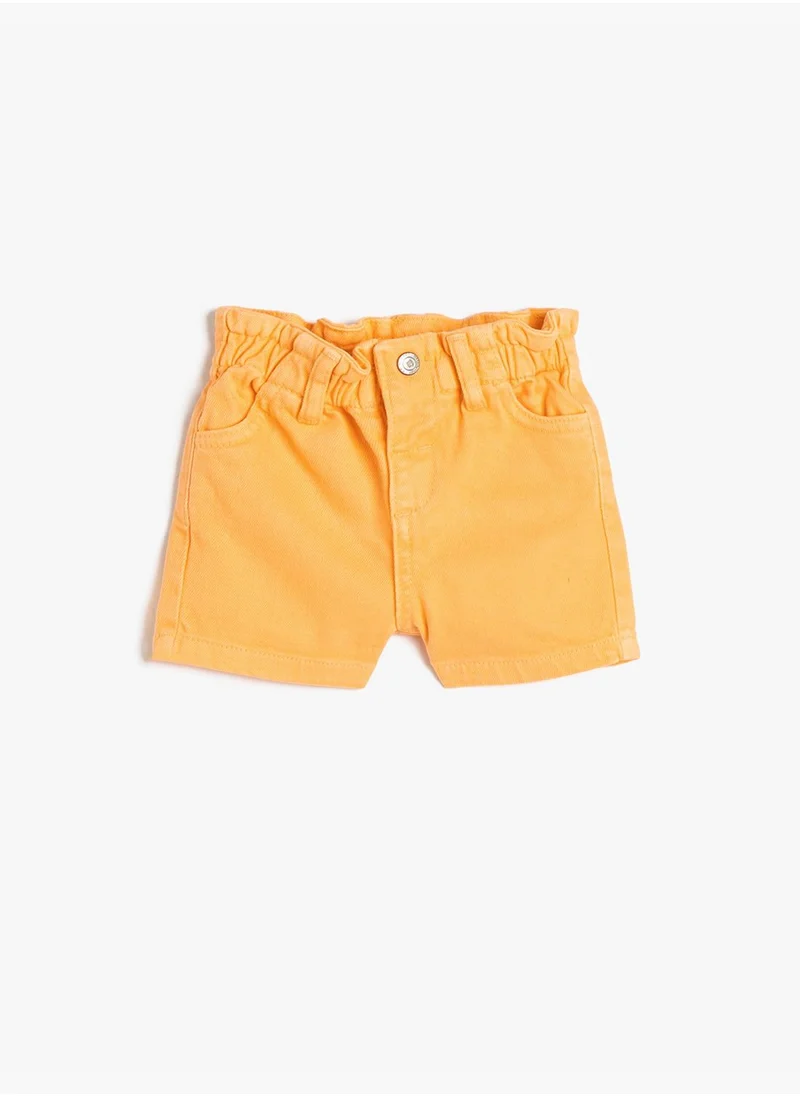 KOTON Shorts Pockets Elastic Waistband Cotton