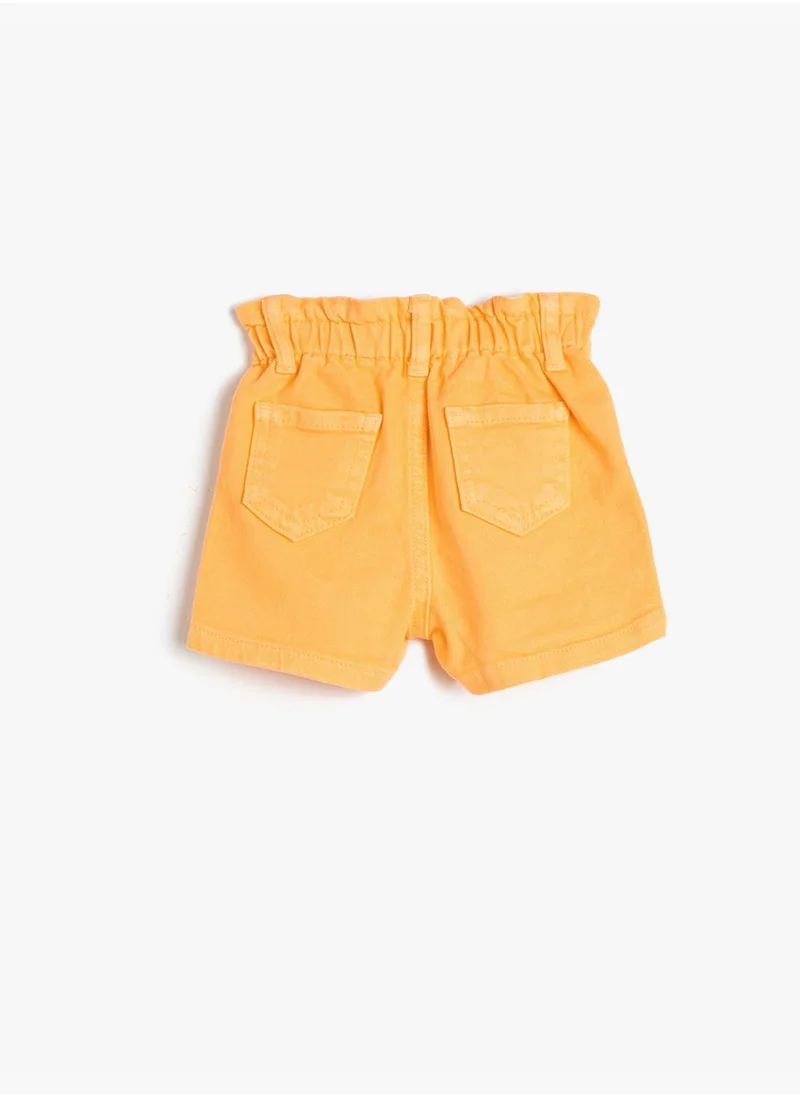 KOTON Shorts Pockets Elastic Waistband Cotton