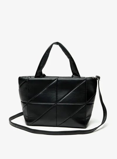 shoexpress Textured Tote Bag with Double Handles