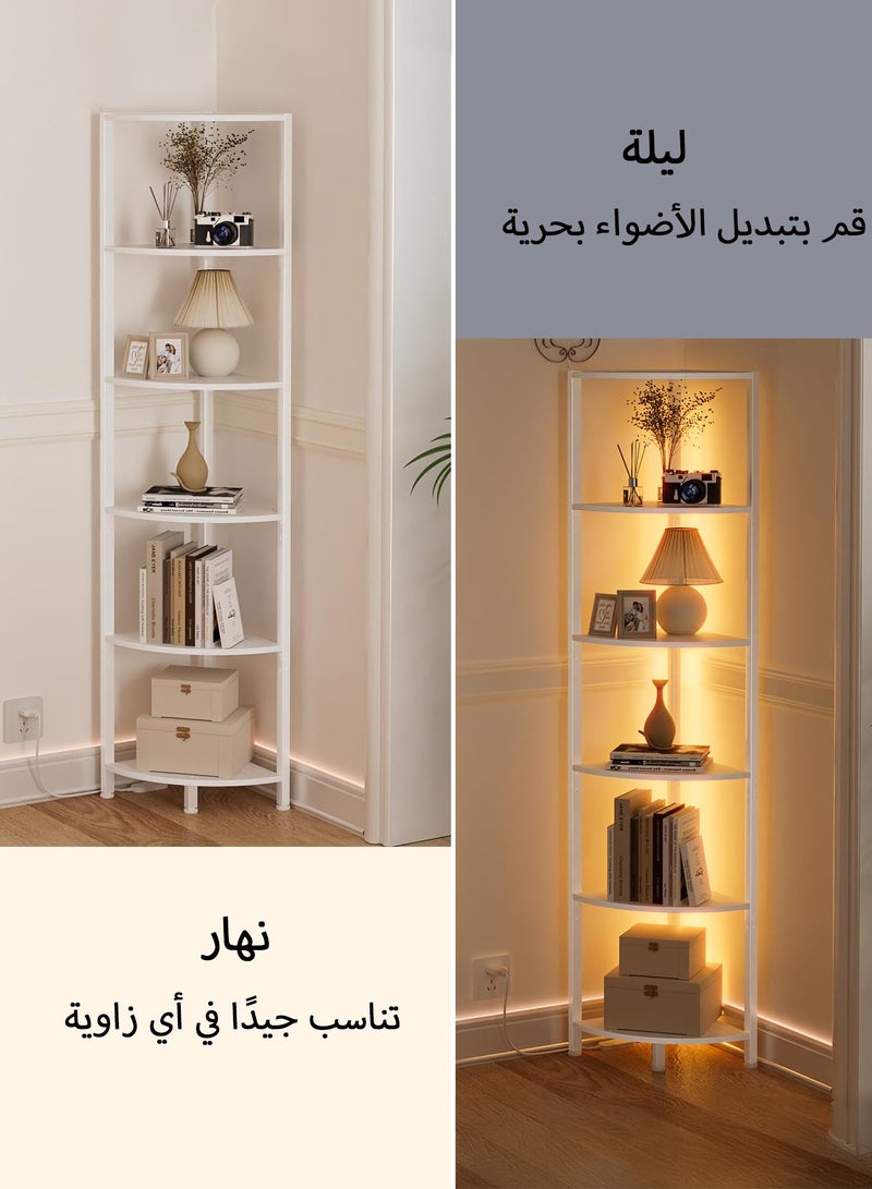 Yanara APP & Remote Controlled RGB Corner Shelf with Music Sync – 256-Level Smart LED Shelf for Saudi Homes, Timing Mode & Anti-Rust Metal Frame  - Image 4