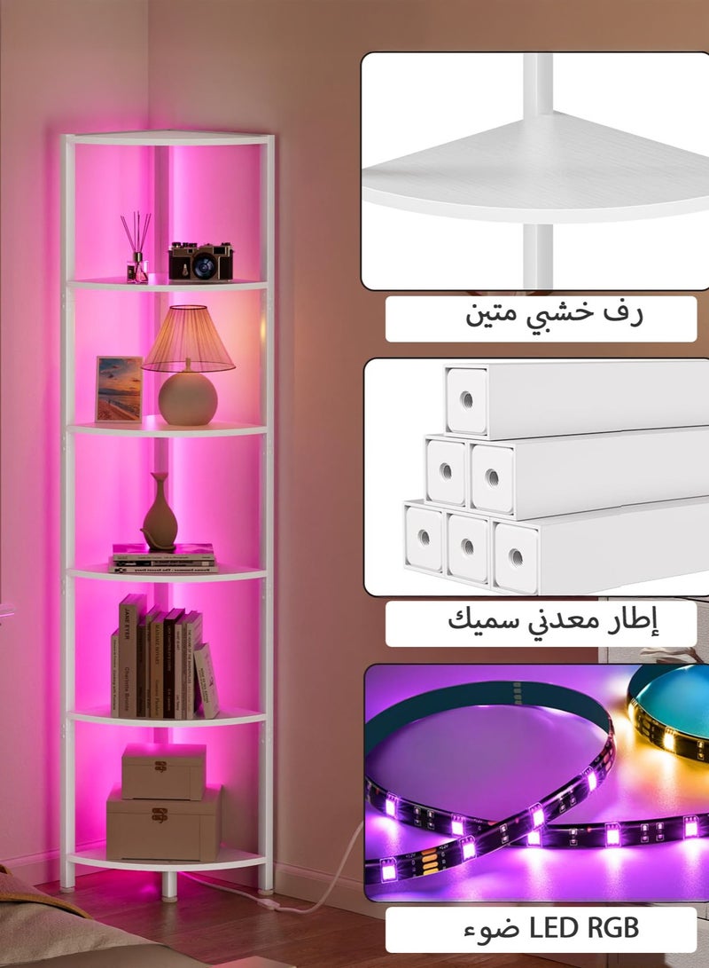 Yanara APP & Remote Controlled RGB Corner Shelf with Music Sync – 256-Level Smart LED Shelf for Saudi Homes, Timing Mode & Anti-Rust Metal Frame  - Image 5