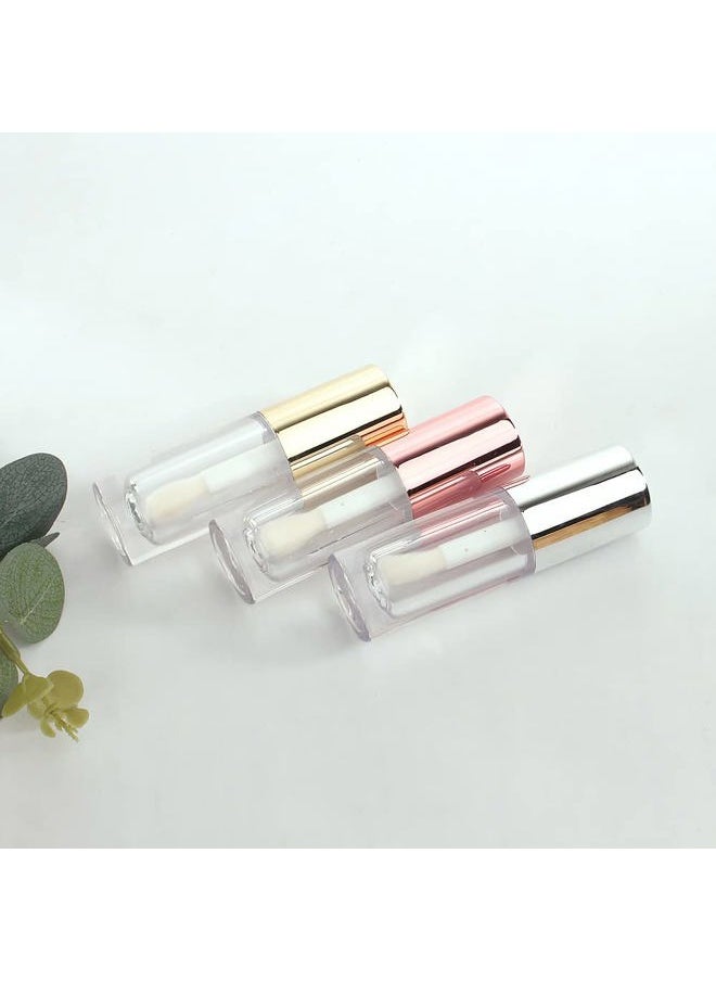 COSIDEA - 14pcs Empty 6ml big doe foot wand Chunky lip gloss tubes for DIY lipgloss,Pink round lipgloss containers tubes with thick wand (Rose gold) - Image 1