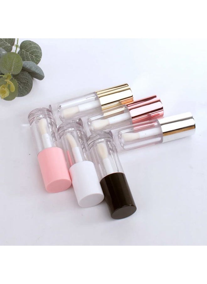 COSIDEA - 14pcs Empty 6ml big doe foot wand Chunky lip gloss tubes for DIY lipgloss,Pink round lipgloss containers tubes with thick wand (Rose gold) - Image 1