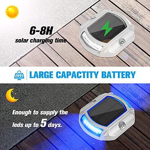 VOLISUN Solar Driveway Lights Dock Deck Lights 12 Pack,2 Colors in 1, LED Solar Powered Waterproof Outdoor Warning Step Light for Driveway Sidewalk Pathway (2 Colors Lighting,White/Blue) - Image 3