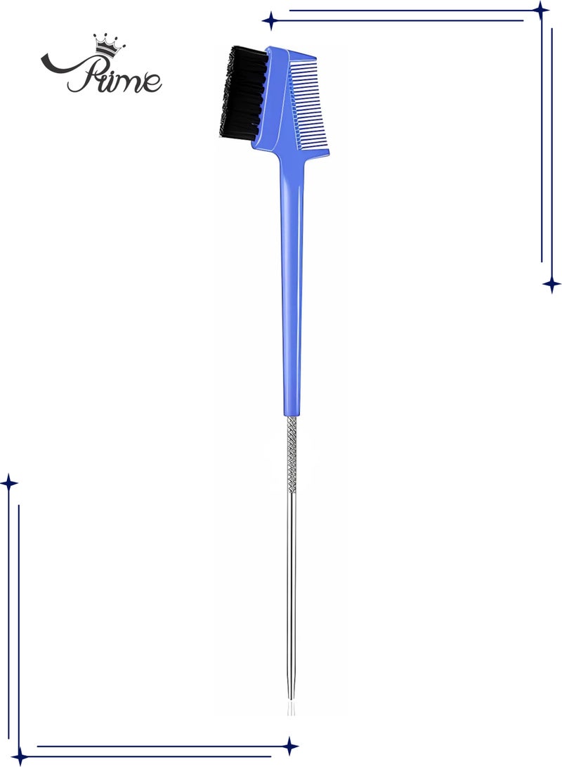 Prime 3 in 1 Hair Edge Brush with Rat Tail Comb Eyelash Comb Edge Control Brush, Double Same Sided Hair Comb for Women Girls Beauty Natural Styling Hair Edge Eyebrow Brushes - Image 1