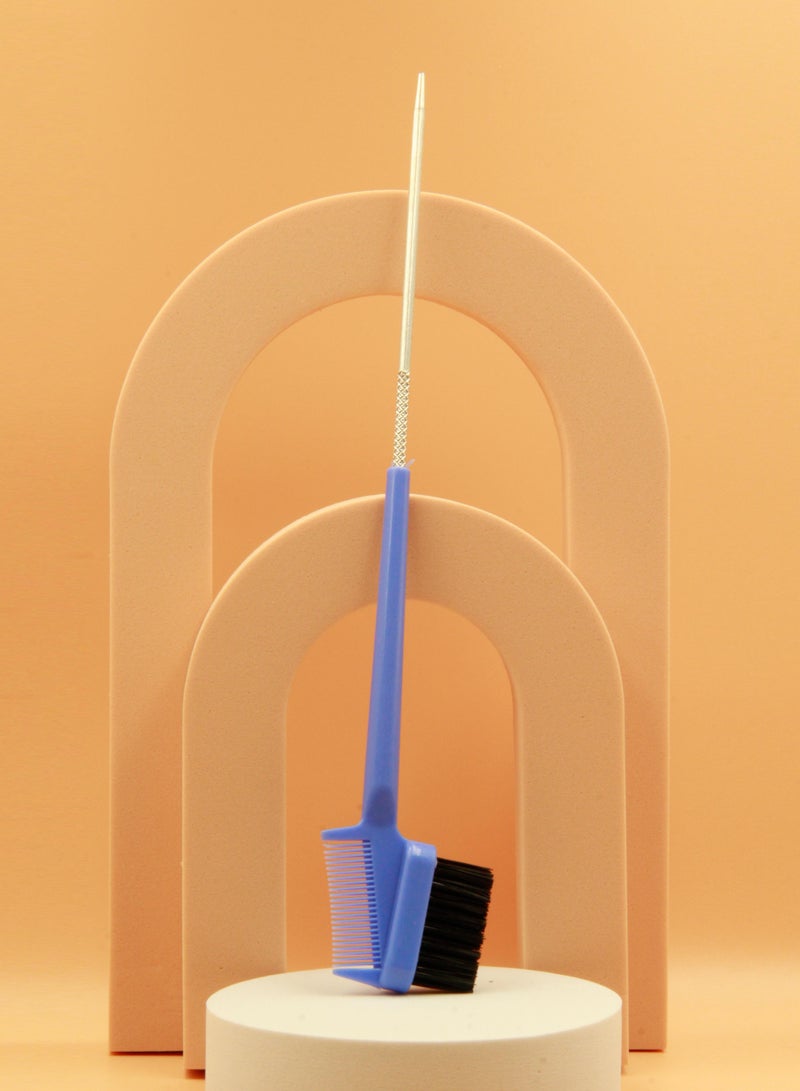 Prime 3 in 1 Hair Edge Brush with Rat Tail Comb Eyelash Comb Edge Control Brush, Double Same Sided Hair Comb for Women Girls Beauty Natural Styling Hair Edge Eyebrow Brushes - Image 5