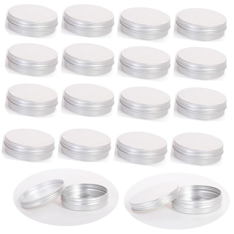 Screw-Top Cosmetic Containers: Silver Aluminum Small Cosmetic Jars - Lip Balm Cream Containers for Personal Craft Storage - Image 1