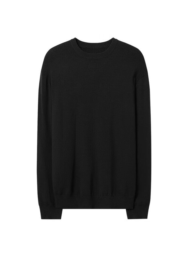 Markless Lightweight Warm Sweater For Men, Graphene Soft Knit Pullover, Autumn Winter Round Neck Base Layer, 3701 Starry Sky Black, Size L - Image 3