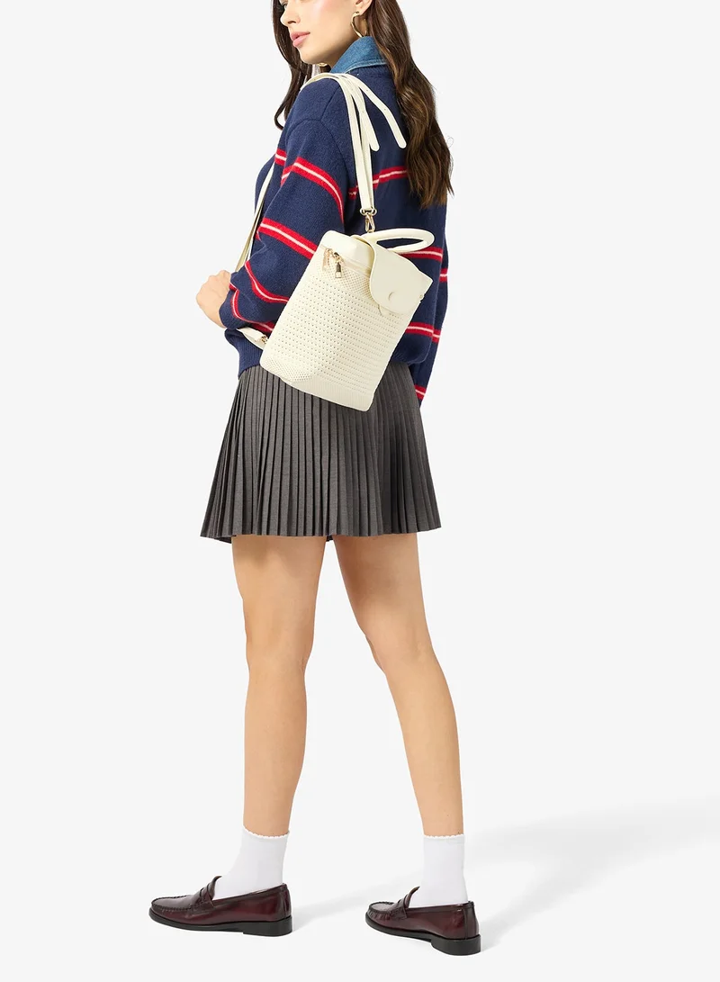 Ginger Woven Texture Backpack