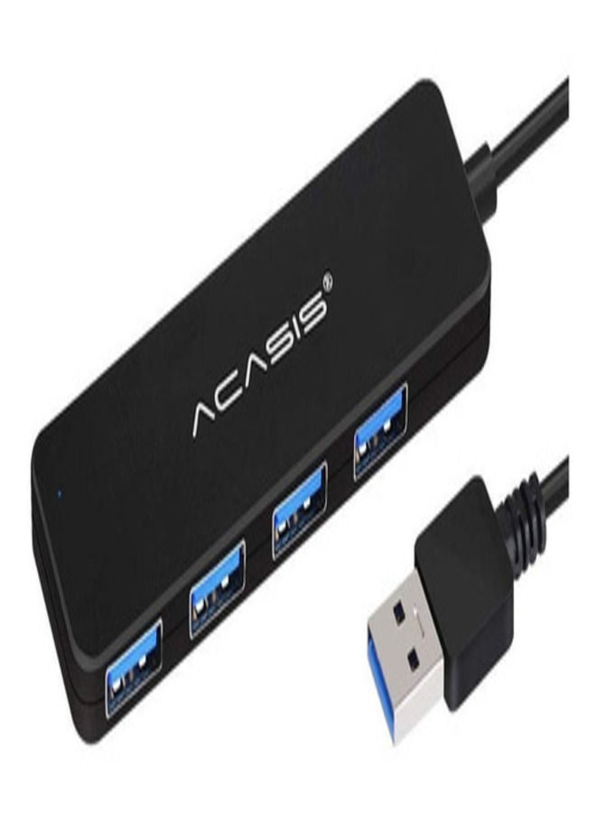 Acasis 4-Port USB 3.0 Hub, Ultra-Slim Data USB Hub with 60 cm Extended Cable for MacBook, Mac Pro, Mac mini, iMac, Surface Pro, XPS, PC, Flash Drive, Mobile HDD Black - Image 2